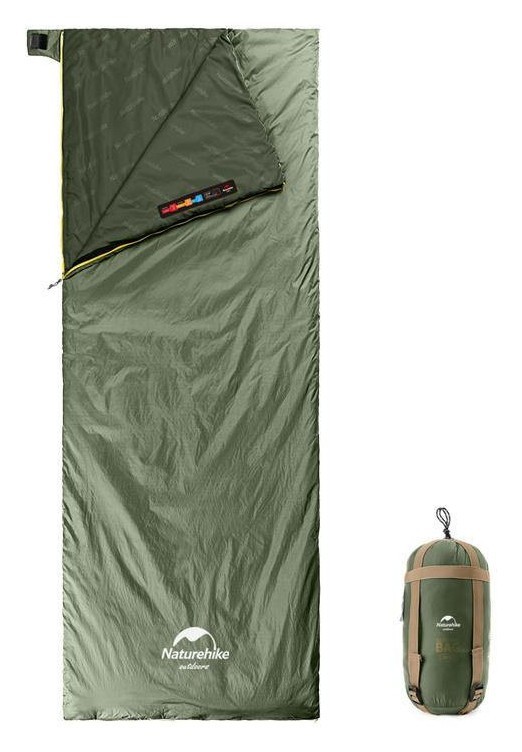 Спальник сверхлегкий Naturehike Summer LW180 NH21MSD09 левый, (15°C), p-p XL, зеленый FNR_6927595777961-L