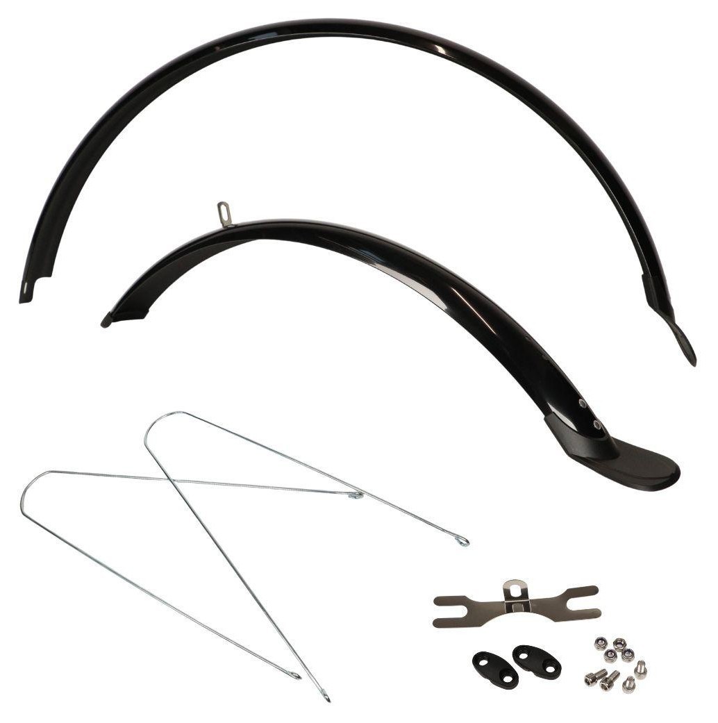 Крылья 28" Пластик PVC28 черный со стойкой 400мм MUD-28-162