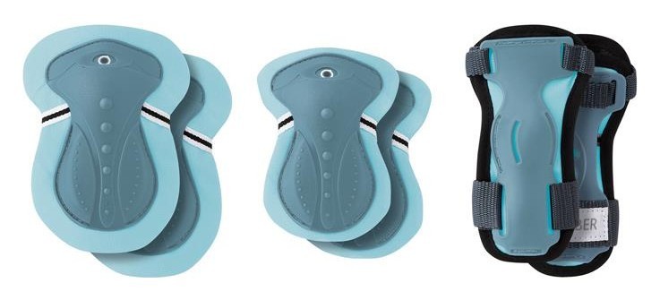 Комплект захисний дитячий GLOBBER, пастельно-синій/сіро-синій, для дитини до 25кг DWT_540-200