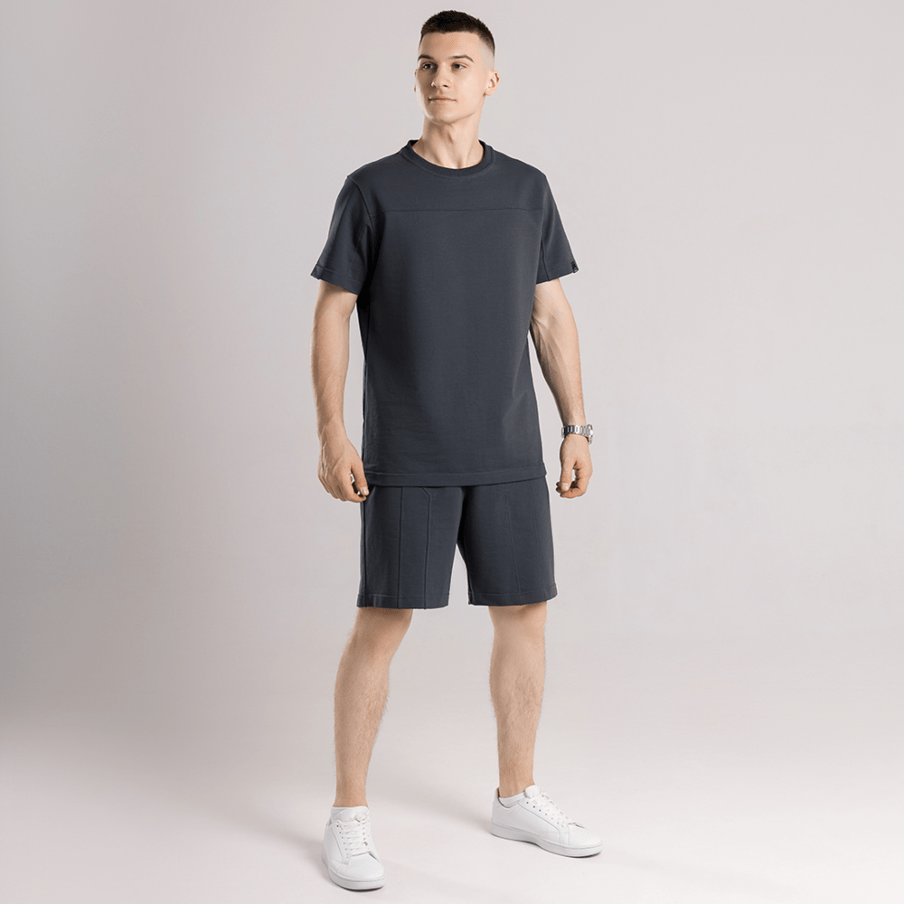 Чоловічий літній комплект шорти і футболка чорний Pobedov Barel POB_00000008912