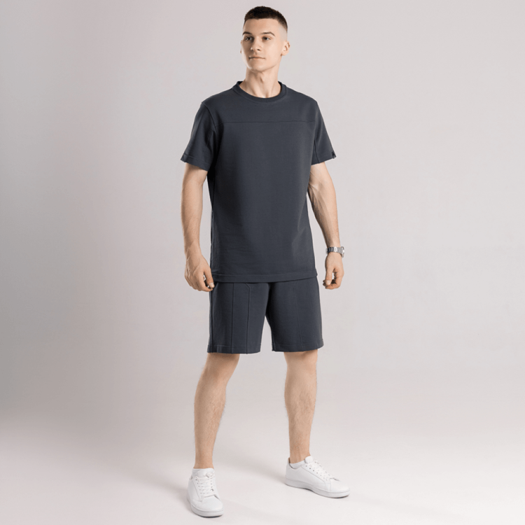 Чоловічий літній комплект шорти і футболка чорний Pobedov Barel POB_00000008908