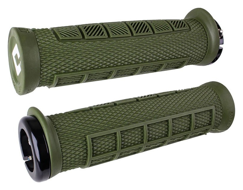 Грипси ODI Elite Pro, V2.1 Lock-On, Army Green w/Black Clamp, зелені із чорними замками OBOD_D33EPAG-B