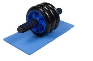 Ролик для пресса EasyFit с ковриком Синий (3 колеса)