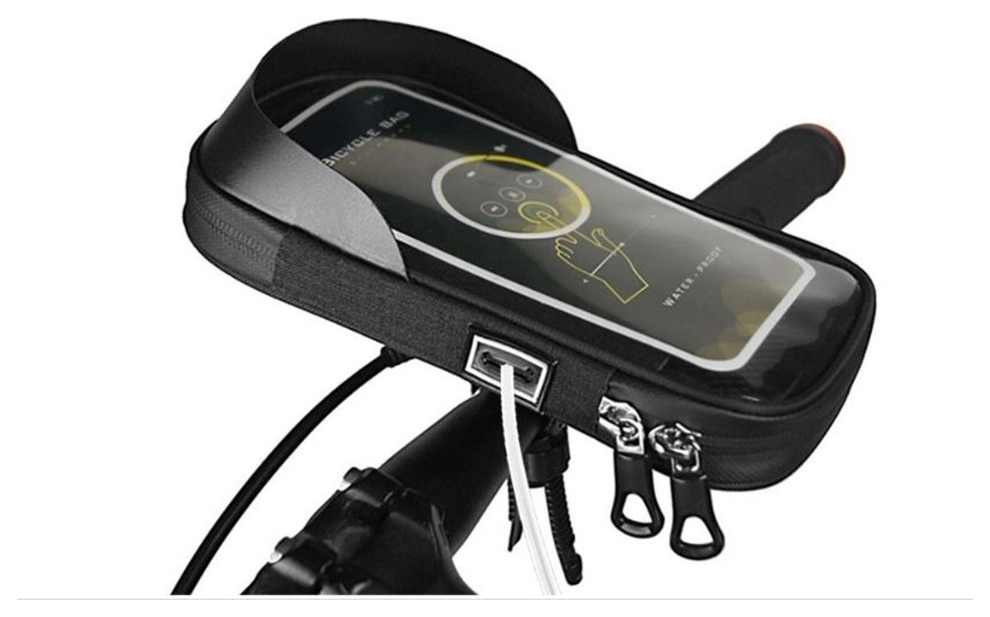 Велосипед на руль водоотталкивание. материал 19х10х3 см BRAVVOS SJ-001 черный с отделением для смартфона AM (брендированная упаковка) BIB-066