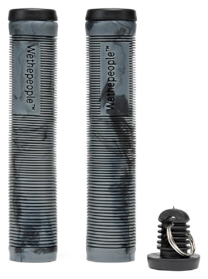 Грипсы WeThePeople PERFECT without flange 165mm Ø 29.5mm серые с черными разводами, с брелком барендом VELD_4055822525909