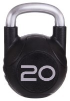 Гиря цільна з поліуретановим покриттям та хромованою ручкою Zelart TA-2681-20 20кг (MD2220-20) (метал, PU, чорний)