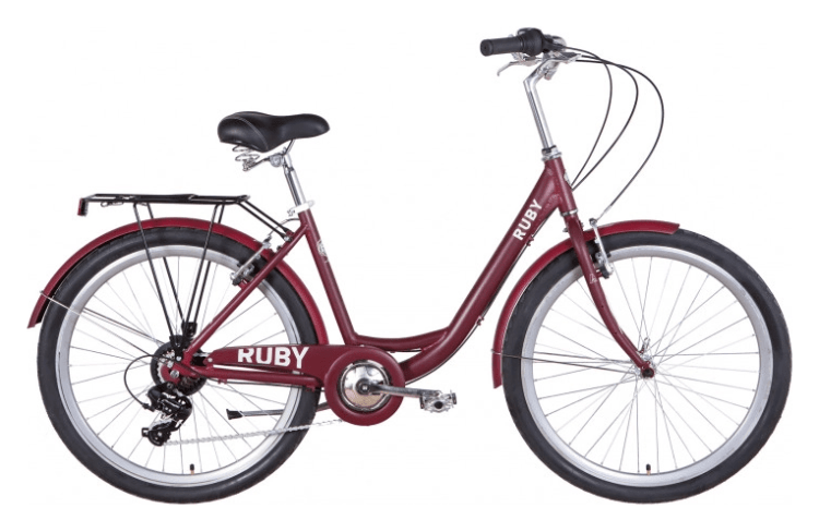 Велосипед уцінений AL 26" Dorozhnik RUBY Vbr FR рама-17" темно-червоний (м) 2024 STK-D-334