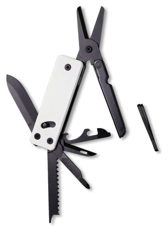 Міні мультитул Roxon KS2E Noir, чорне лезо, білий FNR_KS2ENoirBlancEdge
