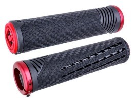 Грипсы ODI CF Grip v2.1 Lock-On Pearl Blk/Red w/MtRedClamp