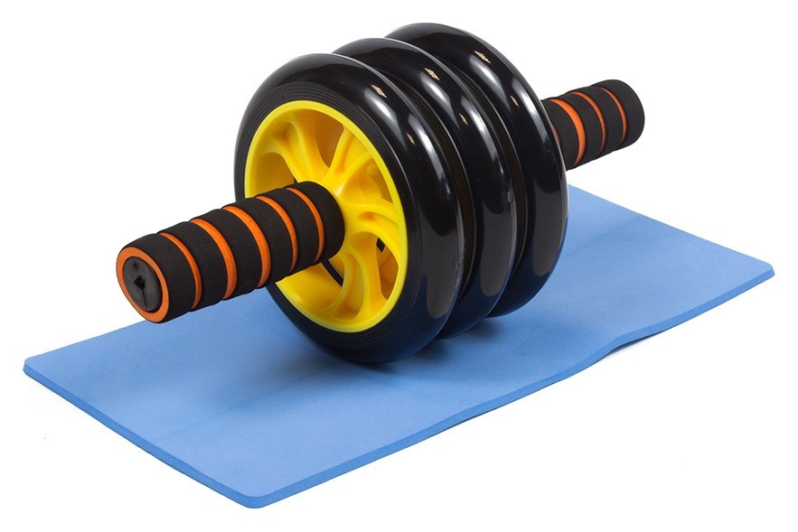 Ролик для пресса EasyFit с ковриком Желтый (3 колеса) EFIT_EF-1353-Y