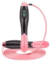 Скоростная скакалка со счетчиком EasyFit черно-розовый.