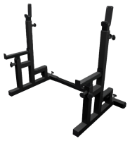 Стойки для приседа / Стойки для жима лежа регулируемые, со страховыми упорами, черные