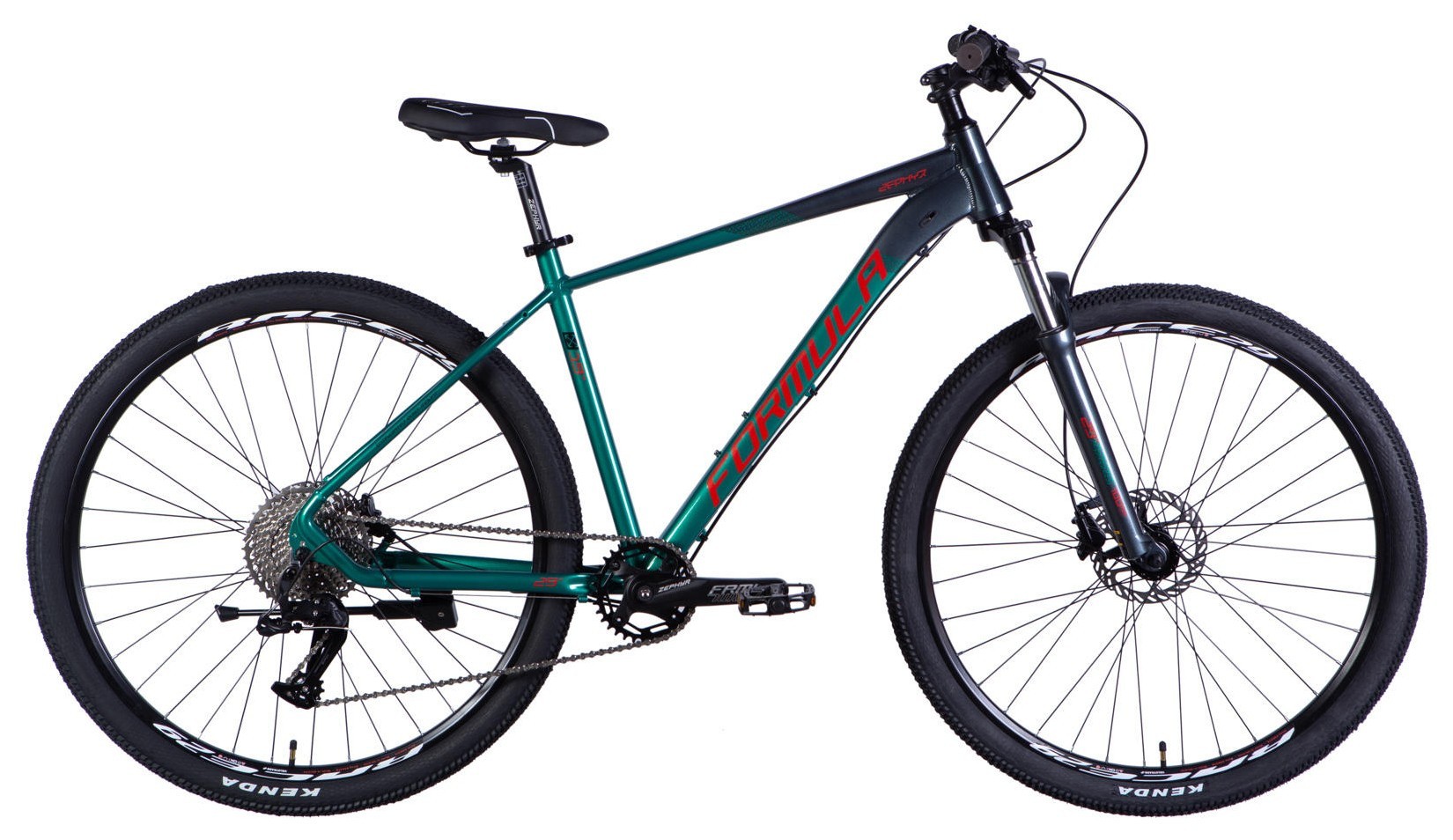 Велосипед AL 29" Formula ZEPHYR 1.0 HDD рама-19" темно-сріблястий з зеленим 2026 OPS-FR-29-449
