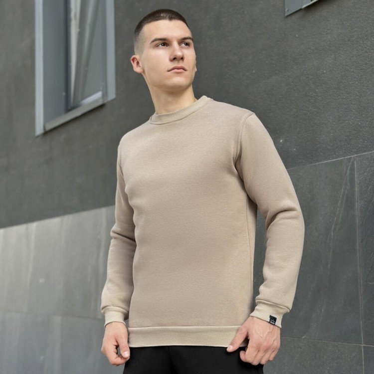 Світшот чоловічий однотонний пісочний Pobedov 007 ЗИМА POB_00000000645