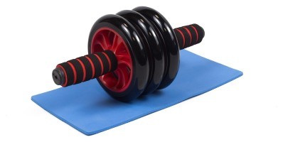 Ролик для пресса EasyFit с ковриком Красный (3 колеса)