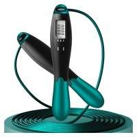 Скоростная скакалка со счетчиком EasyFit черный-зеленый