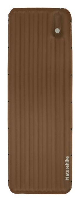 Матрац туристичний надувний одномісний  Naturehike CNK2450WS035, 198х68х9.5 см, коричневий із вбудованою помпою для надування FNR_6927595796955