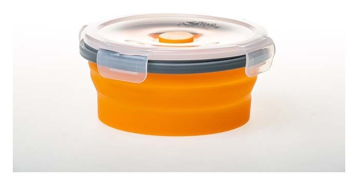 Контейнер TRAMP складний силіконовий з кришкою защіпкою 800мл, Помаранчевий 