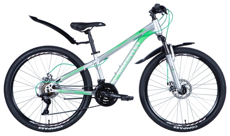 Велосипед ST 26" Discovery TREK AM DD рама- с крылом Pl 2024 (серебристый) OPS-DIS-26-557