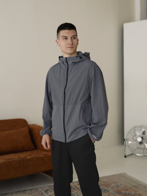 Чоловіча куртка вітрівка темно-сіра Pobedov Neon. Вітрівка для чоловіків легка весняна POB_00000008646