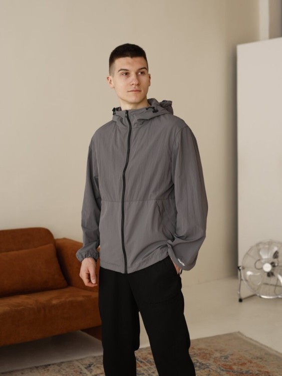 Чоловіча куртка вітрівка темно-сіра Pobedov Neon. Вітрівка для чоловіків легка весняна POB_00000009266