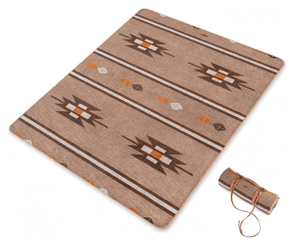 Ковдра Naturehike Geometric pattern wool NH20FS036, поліестр/вовна, коричневий FNR_6927595761328