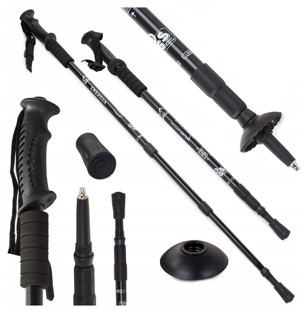 Палка для скандинавской ходьбы EasyFit Energia черная EFIT_EF-3924-BK