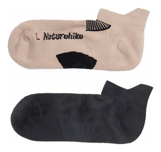 Носки низкие Naturehike NH21FS014, 2 пары (бежевые, черные), размер L FNR_6927595773161
