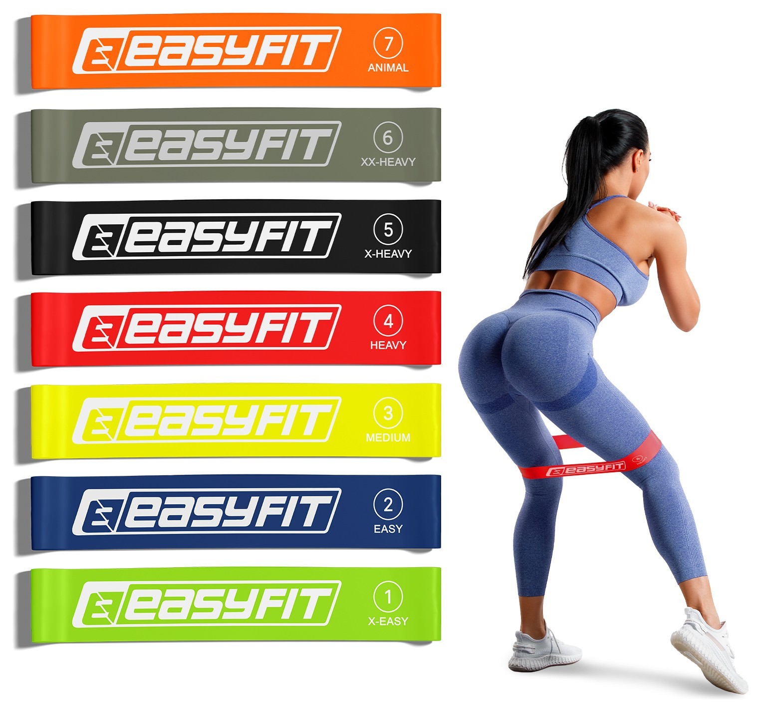Резинки для фитнеса EasyFit набор из 7 штук EFIT_EF-1814