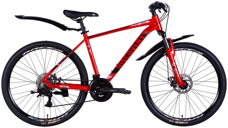 Велосипед AL 26" Discovery BASTION DD CS рама-18" красно-черный 2025 OPS-DIS-26-619