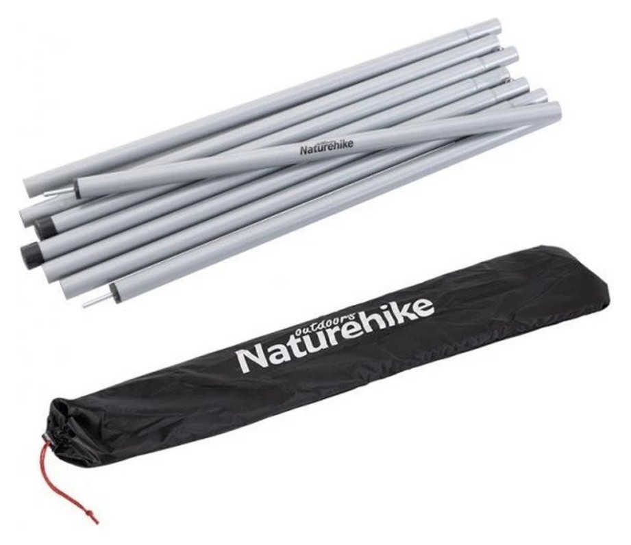 Стойки для тента стальные оцинкованные Naturehike Steel Poles Updated NH19PJ042, 25мм*2.4м, серые (2 шт) FNR_6927595741931