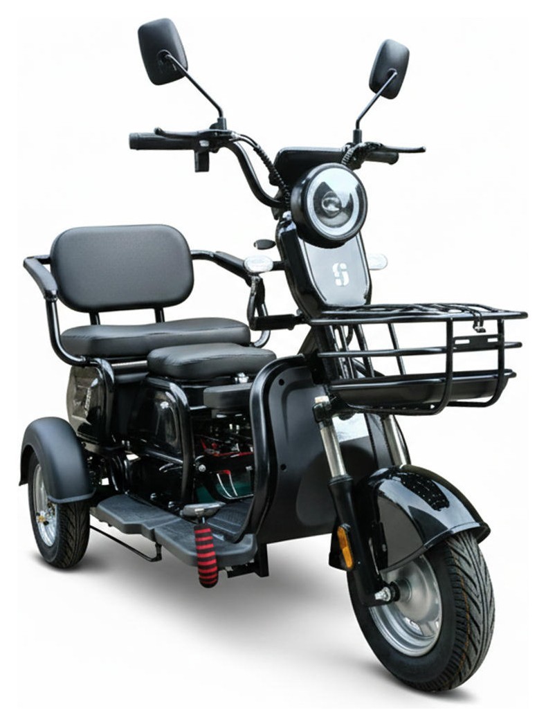 Электроскутер трехколесный SPACE SHUTTLE 72B 1000Вт 20А*г барабан/барабан свинцово-кислотный черный 2026 ESC-081