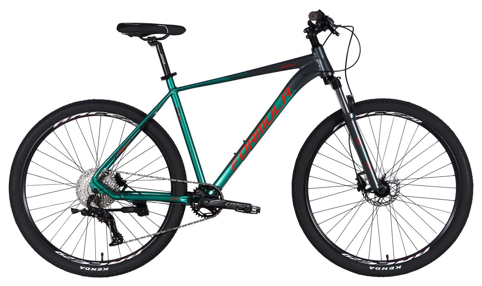 Велосипед AL 29" Formula ZEPHYR 1.0 HDD рама-21" темно-серебристый с зеленым 2026 OPS-FR-29-453