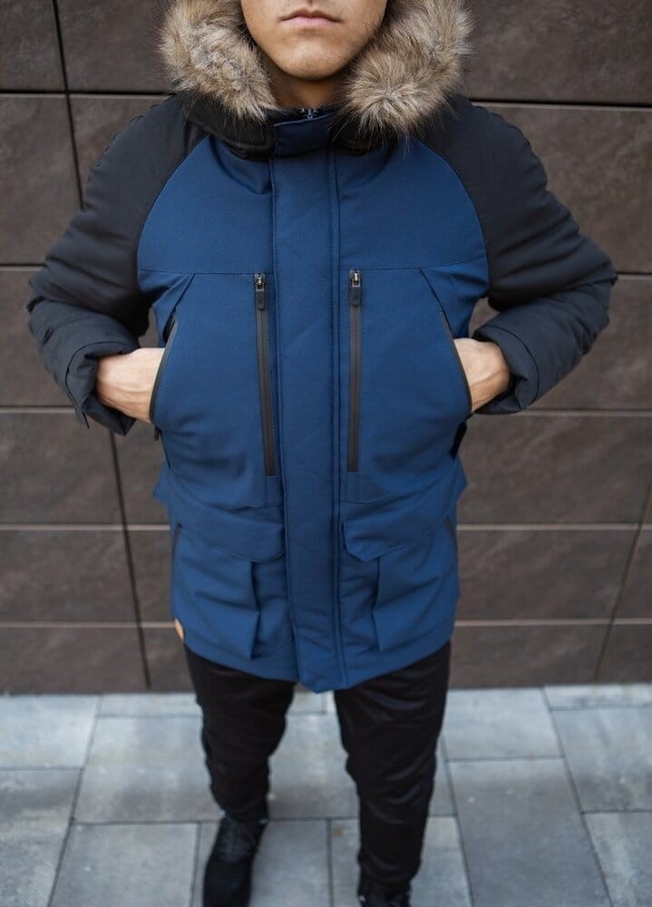 Парка чоловіча зимова середня на котоні з капюшоном Pobedov seniora udacha POB_00000007177