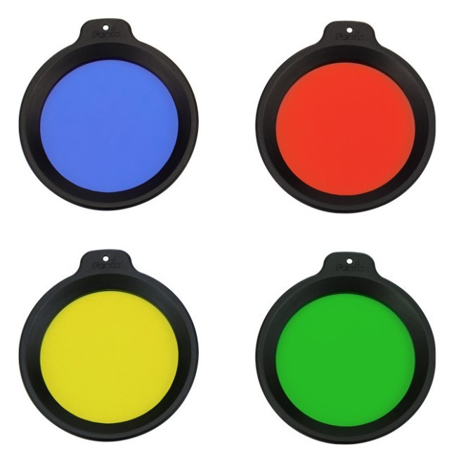 Набір із 4 фільтрів (синій, жовтий, зелений, червоний) для ліхтарів Fenix серії HT18 (у комплекті є сумка для зберігання) FNR_AOF-18