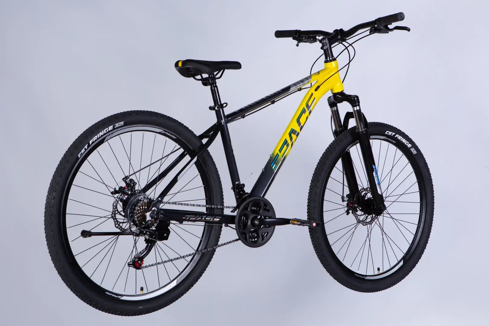 Велосипед уцененный AL 27.5" SPACE PHAETON DD FR рама-17" серо-желтый 2026 STK-SP-27.5-064