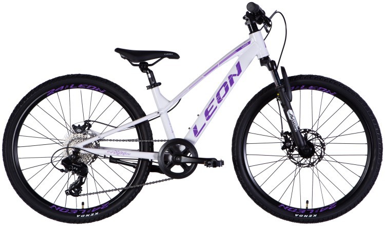 Велосипед AL 24" Leon JUNIOR DD CS рама-12" білий з бузковим 2025 OPS-LN-24-115