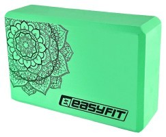 Блок для йоги EasyFit EVA с мятным рисунком.