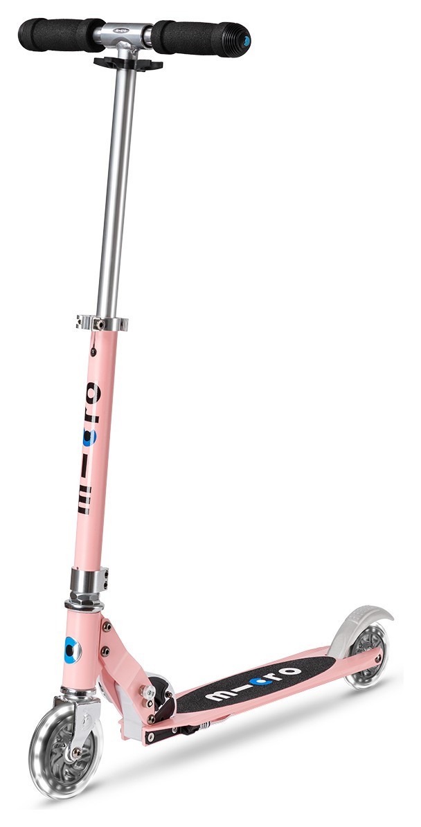 Самокат MICRO серії "Sprite LED" - НЕОНОВА ТРОЯНДА (складаний, до 100 kg, двоколісний, світло) SA0235