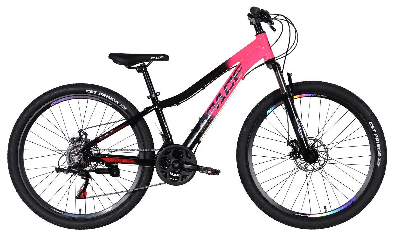 Велосипед AL 26" SPACE LYRA DD FR рама-13" рожево-чорний 2026 OPS-SP-26-097