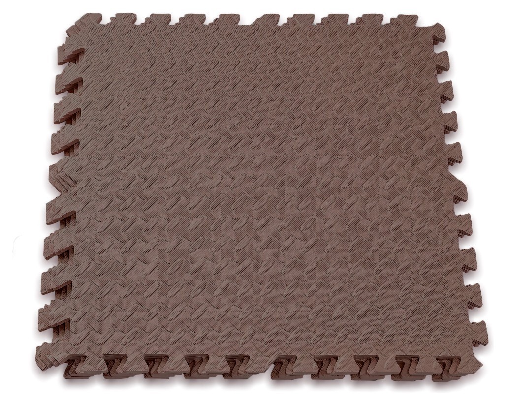 Татамі мат EasyFit SwallowTail 4 шт (60х60х1 см) пазл хвіст ластівки коричневий EFIT_EF-1950-BN