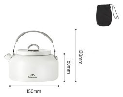 Чайник с керамическим антипригарным покрытием Naturehike CNK2450CF013 0,8л, алюминий, белый