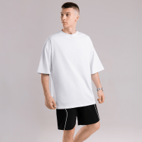 Однотонна біла футболка для чоловіків. Чоловіча біла футболка оверсайз Pobedov Nude