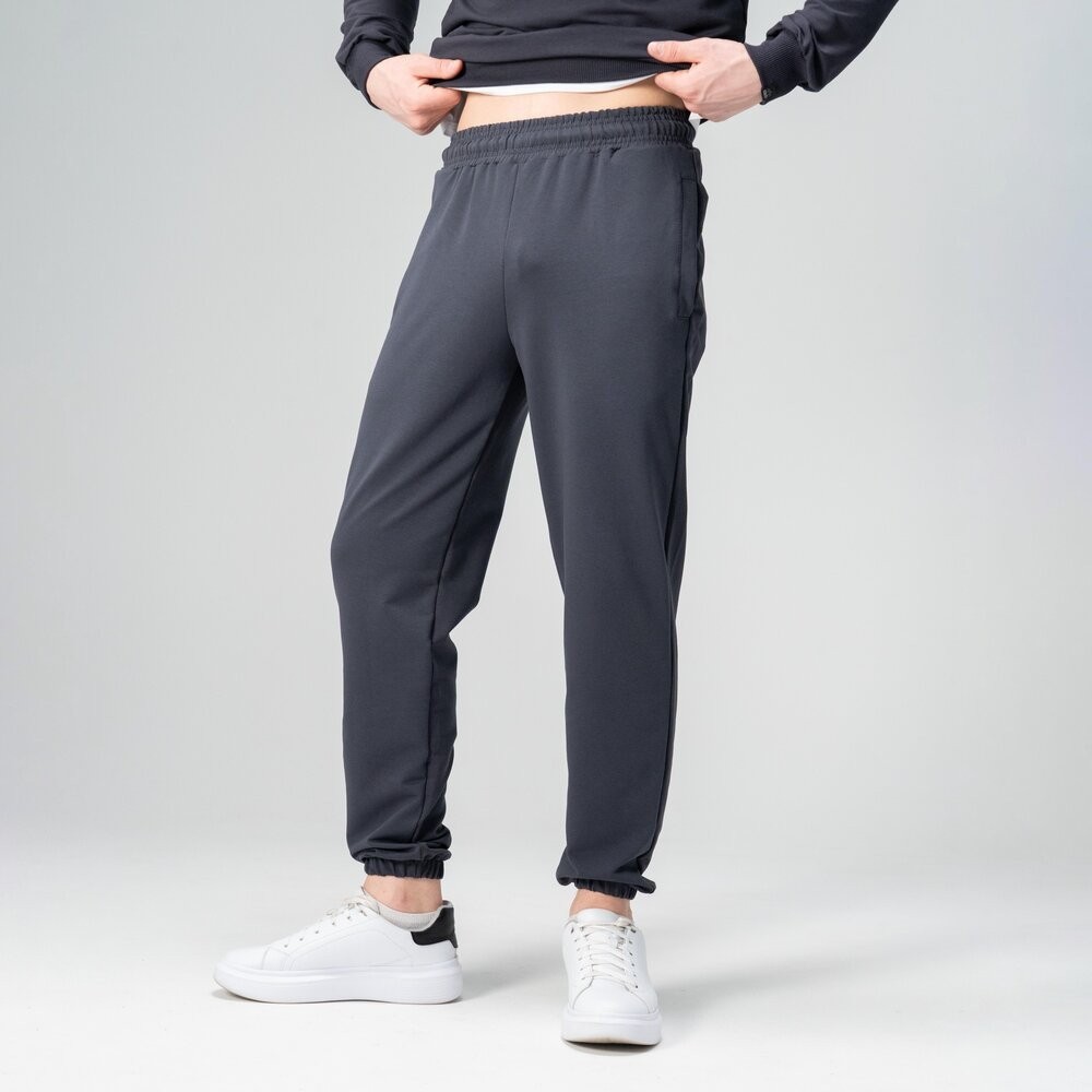 Чоловічі штани джогери з кишенями темно-сірі Pobedov 95 POB_00000008495