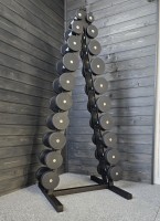 Ряд гантельный RN-Sport BLACK 1-10 кг со стойкой