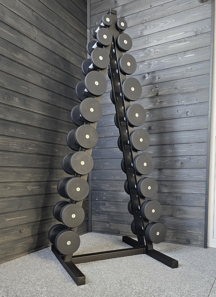 Ряд гантельный RN-Sport BLACK 1-10 кг со стойкой RNS_RNmar-110