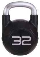 Гиря цельная с полиуретановым покрытием и хромированной ручкой Zelart TA-2681-32 32кг (MD2220-32) (металл, PU, черный)