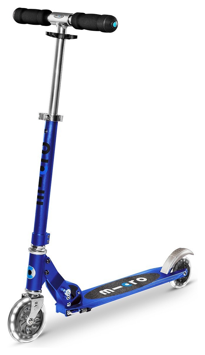 Самокат MICRO серії "Sprite LED" - САПФІРОВИЙ СИНІЙ (складаний, до 100 кг (kg), двоколісний, світло) SA0231