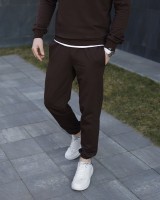 Чоловічі штани джогери з кишенями шоколадний Pobedov 95