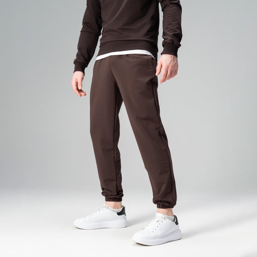 Чоловічі штани джогери з кишенями шоколадний Pobedov 95 POB_00000008488